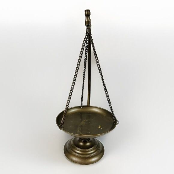 Vtg Metal Hanging Scale Plant Stand Candle Holder 14.5” - Picture 3 of 6